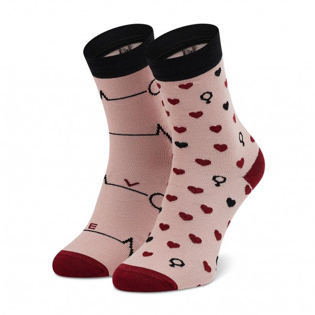 Calzini lunghi unisex CUP OF SOX - Atak Serca Różowe