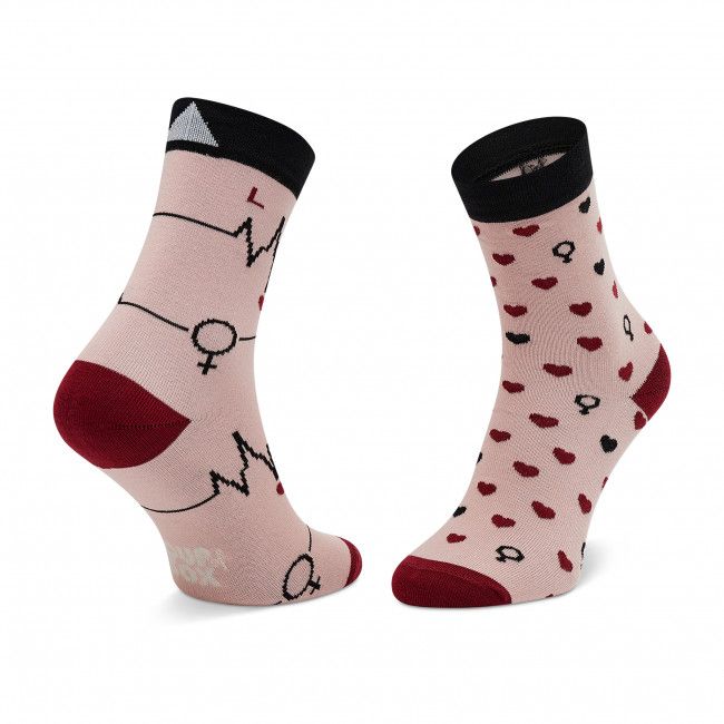 Calzini lunghi unisex CUP OF SOX - Atak Serca Różowe