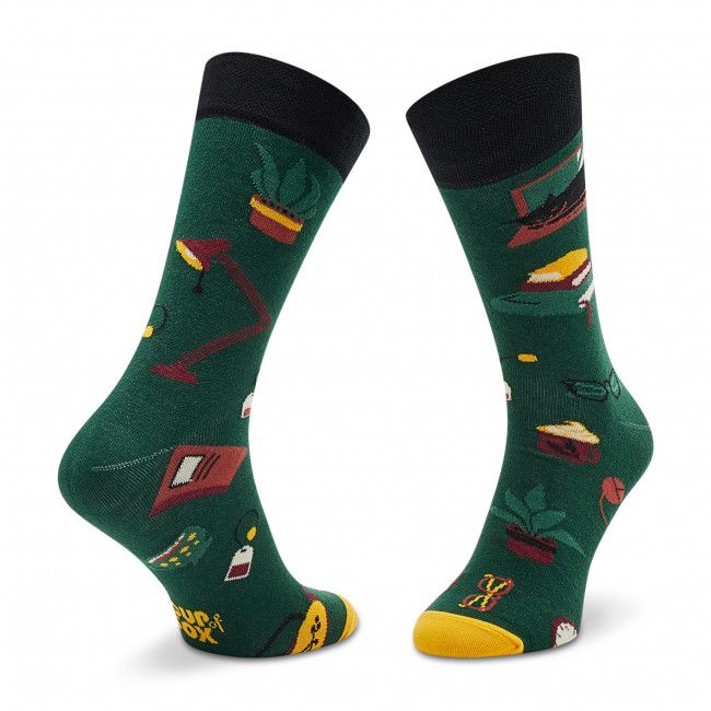 Calzini lunghi unisex CUP OF SOX - Home Office Verde