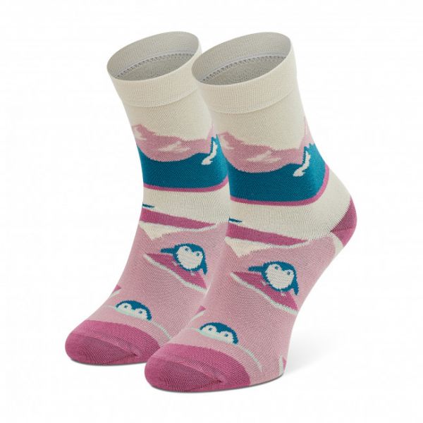 Calzini lunghi da donna FREAKERS - LDPIG-WHK Multicolore Rosa