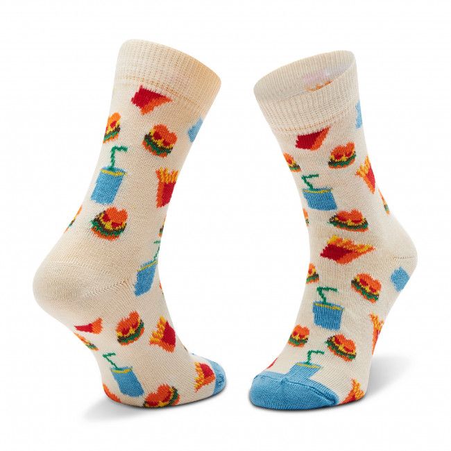 Calzini lunghi da bambini HAPPY SOCKS - KHAM01-1300 Bianco Multicolore