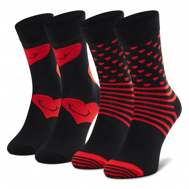 Set di 2 paia di calzini lunghi unisex Happy Socks - XVAL02-9300 Nero