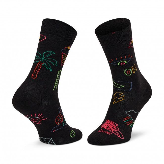 Calzini lunghi unisex HAPPY SOCKS - GTI01-9300 Nero