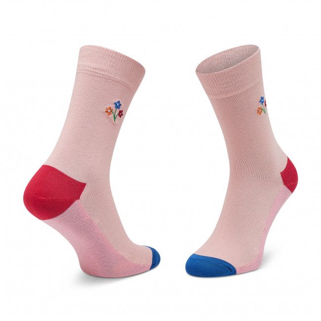 Set di 3 paia di calzini lunghi unisex HAPPY SOCKS - XFLO08-3300 Bianco Rosa