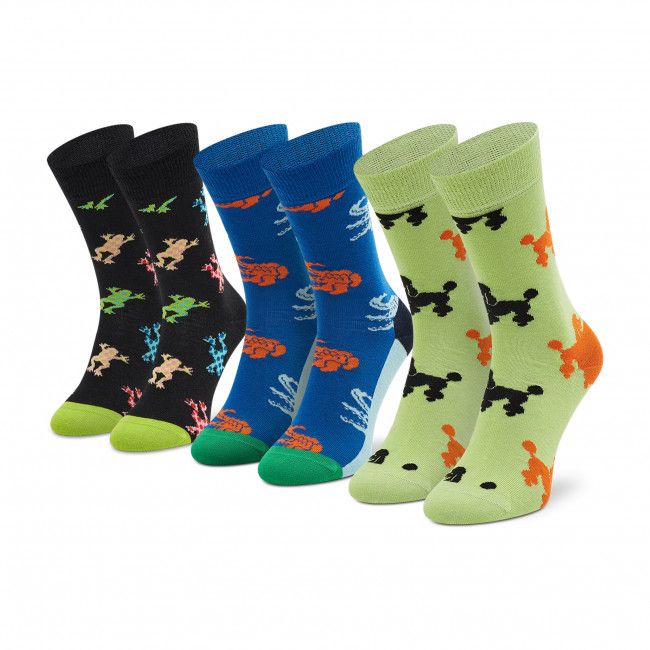 Set di 3 paia di calzini lunghi unisex Happy Socks - XMAL08-0200 Verde