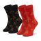 Set di 2 paia di calzini lunghi unisex HAPPY RAIN - XPIZ02-0200 Nero Rosso