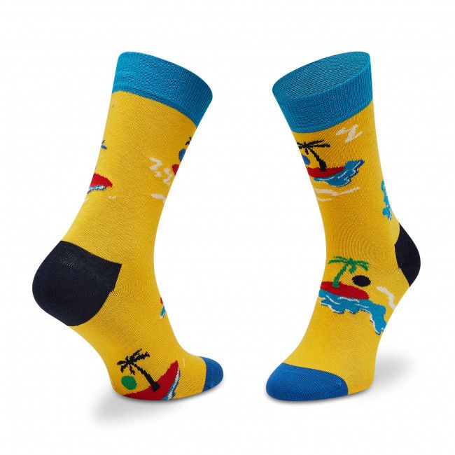 Set di 2 paia di calzini lunghi unisex HAPPY SOCKS - XSAL02-6500 Blu scuro Giallo