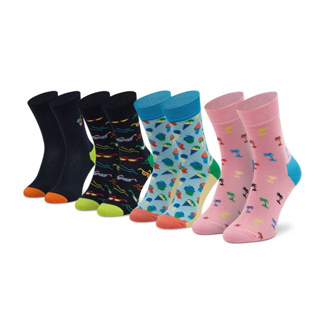 Set di 4 paia di calzini lunghi da donna Happy Socks - XTRD09-0200 Blu scuro