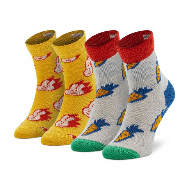 Set di 2 paia di calzini lunghi da bambini HAPPY SOCKS - KBNC02-2200 Multicolore