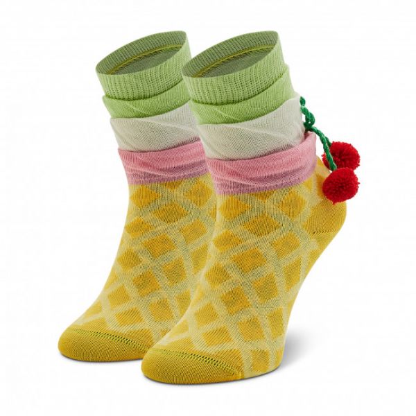 Calzini lunghi da bambini HAPPY SOCKS - KICE01-2200 Giallo Multicolore