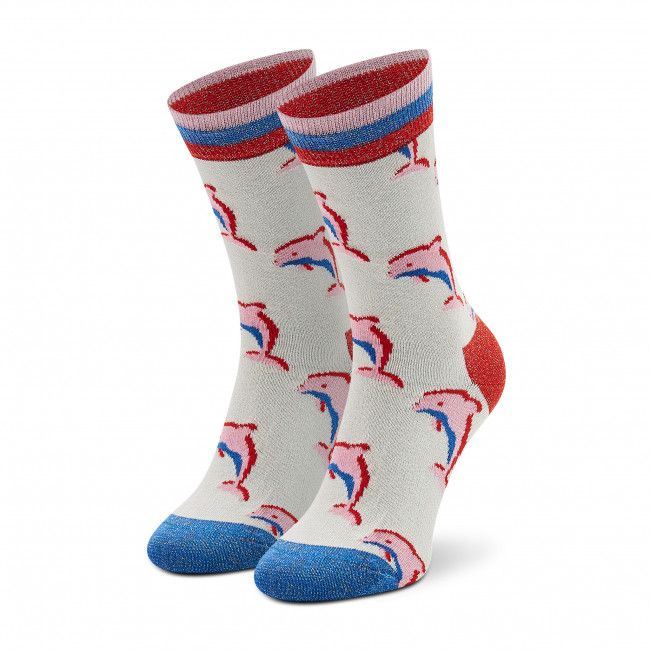 Calzini lunghi unisex HAPPY SOCKS - DOL01-1300 Bianco