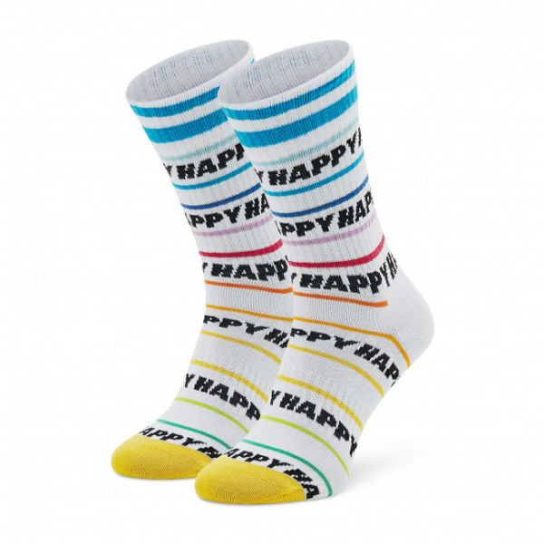Calzini lunghi unisex HAPPY SOCKS - ATHAP29-1300 Bianco