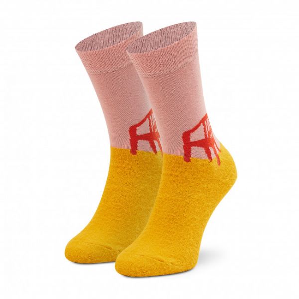 Calzini lunghi unisex HAPPY SOCKS - SFU01-2400 Giallo Rosa