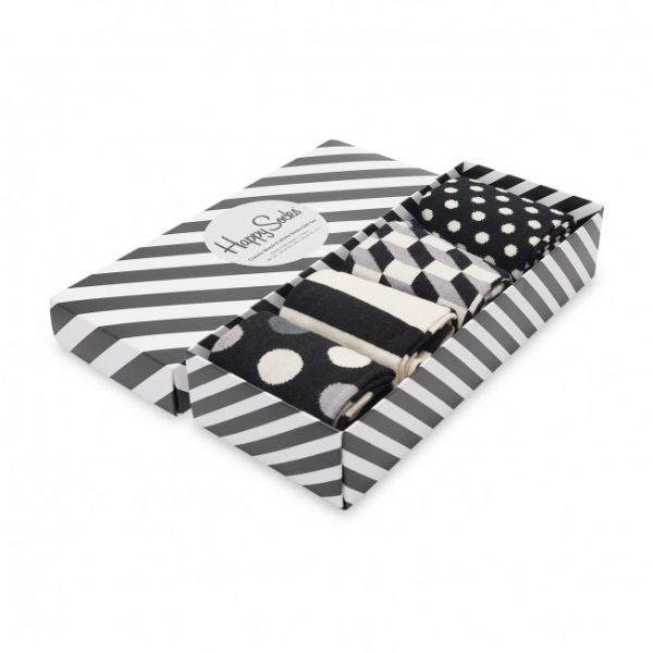 Set di 4 paia di calzini lunghi unisex HAPPY SOCKS - XCBW09-9150 Czarny