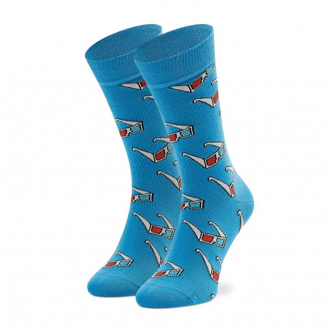 Skarpety Wysokie Unisex HAPPY SOCKS - GLA01-6300 Niebieski