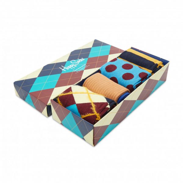 Set di 4 paia di calzini lunghi unisex HAPPY SOCKS - XCCS09-6300 Multicolore