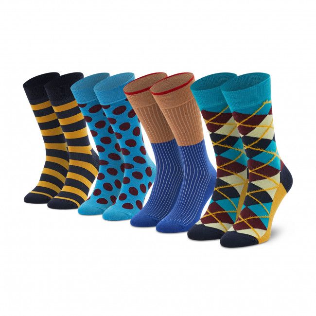 Set di 4 paia di calzini lunghi unisex HAPPY SOCKS - XCCS09-6300 Multicolore