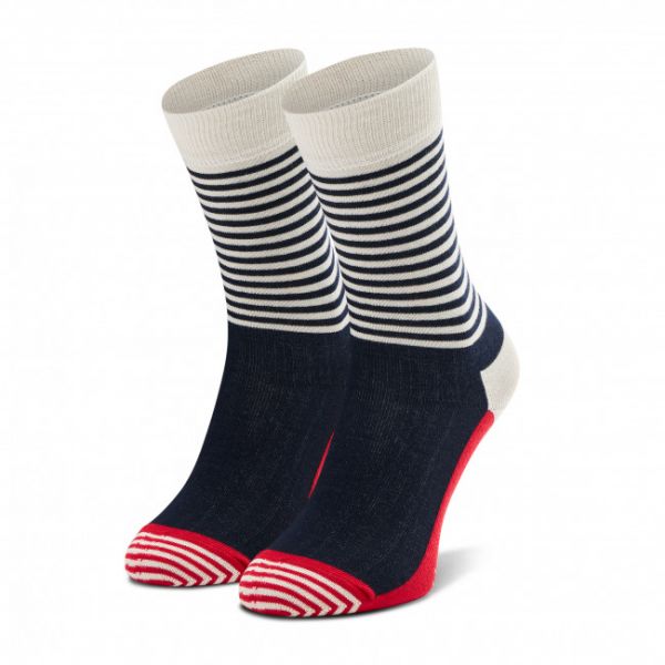Calzini lunghi unisex HAPPY SOCKS - SH01-068 Bianco Blu scuro
