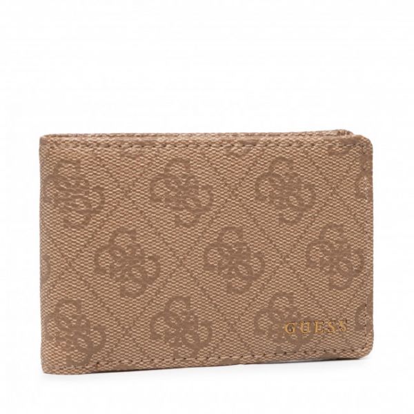 Portafoglio grande da uomo Guess - Vezzola 4 Card Case W Coin SMMONO LEA74 BRO