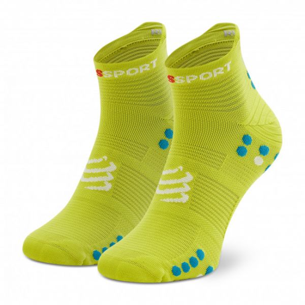 Calzini lunghi unisex COMPRESSPORT - Pro Racing V4.0 Run Low XU00047B Primerose/Fjord Blue 707