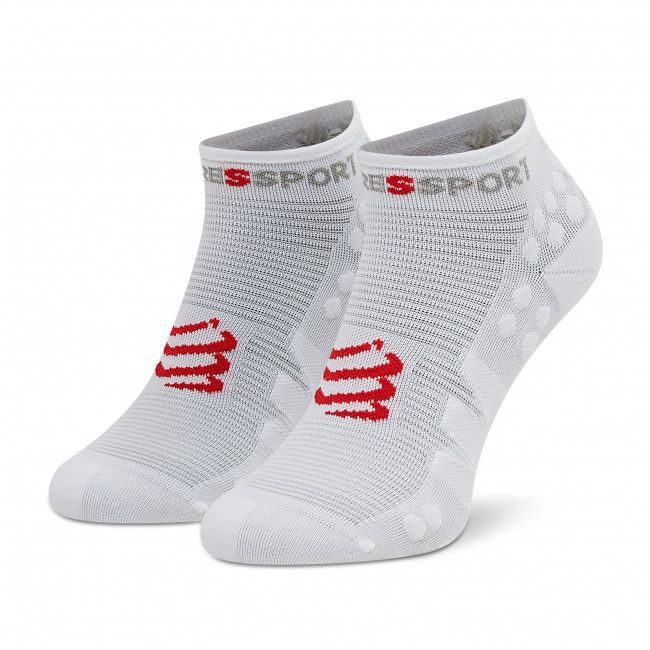 Calzini corti unisex Compressport - Pro Racing Socks V3.0 Run Low RSLV3-0000 White