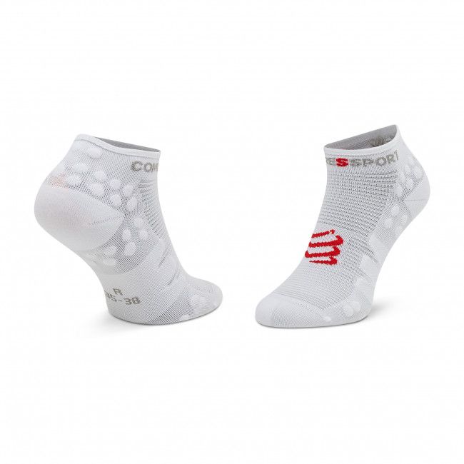 Calzini corti unisex Compressport - Pro Racing Socks V3.0 Run Low RSLV3-0000 White