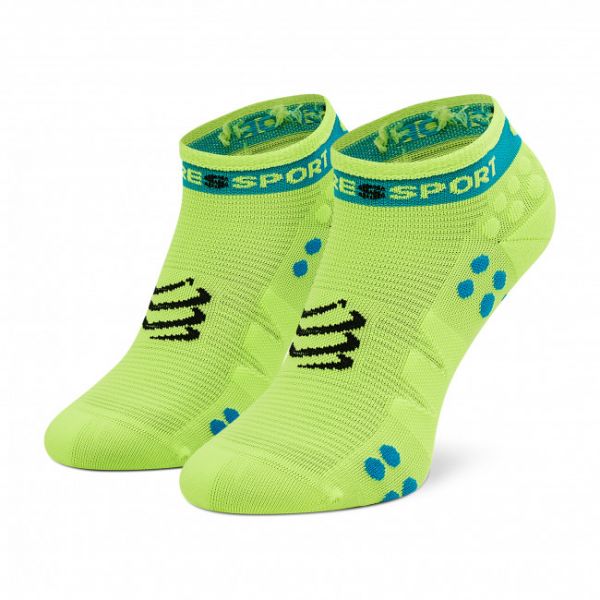Calzini corti unisex Compressport - Pro Racing Socks V3.0 Run Low RSLV3-FL1100 Fluo Yellow