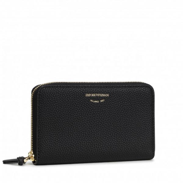 Portafoglio grande da donna Emporio Armani - Mini Zip Around St.Cervo Y3H246 YFW9B 80001 Black