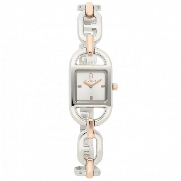 Orologio FURLA - Chain Square WW00016-R46000-0391S-1-003-20-CN-W Argento/Oro Rosa Orologio FURLA - Chain Square WW00016-R46000-0391S-1-003-20-CN-W Argento/Oro Rosa