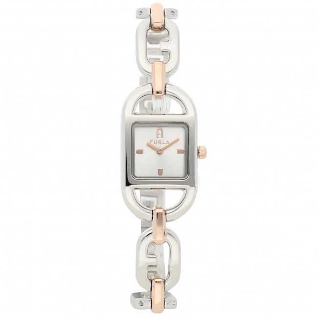 Orologio FURLA - Chain Square WW00016-R46000-0391S-1-003-20-CN-W Argento/Oro Rosa