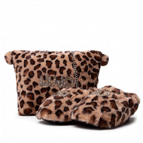 Set Liu Jo - Kit Slipper 3F1063 T0300 Brown Animalier 09B62
