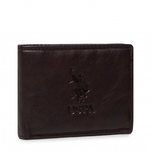 Portafoglio grande da uomo U.S. POLO ASSN. - Horiz. Wallet W WIUUY2259MHA500 Leather Brown