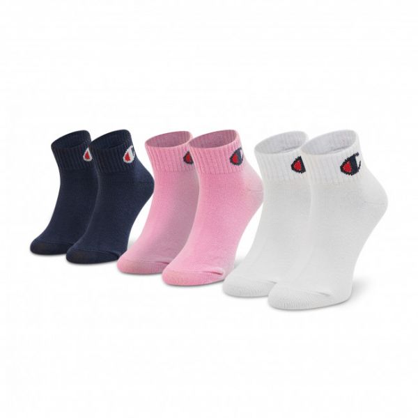 Set di 3 paia di calzini corti da bambini CHAMPION - U34576 PS009 Fup/Wht/Nny Set di 3 paia di calzini corti da bambini CHAMPION - U34576 PS009 Fup/Wht/Nny