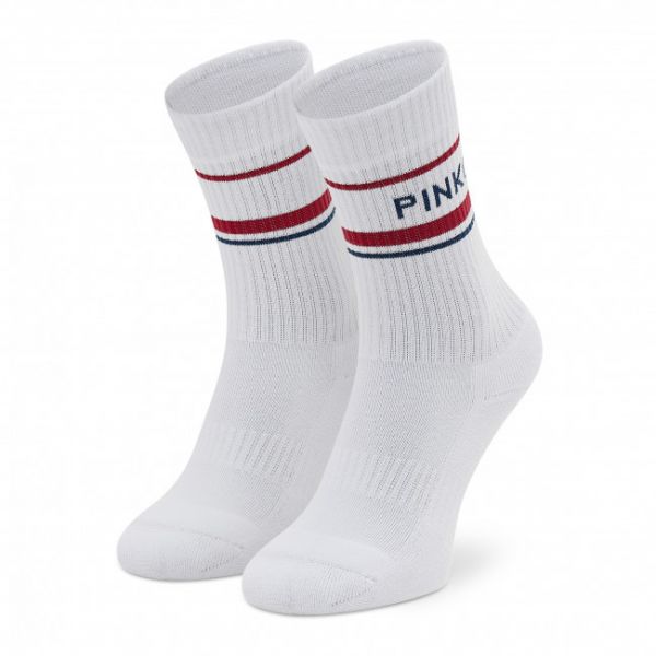 Calzini lunghi da donna Pinko - Daria Calzino PE 22 BLKS1 1H211M Y86N Bianco/Rosso ZR2