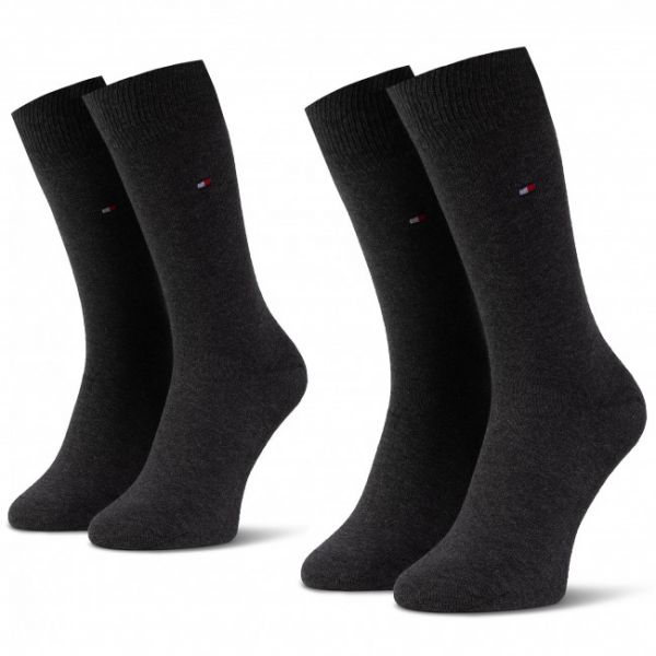 Set di 2 paia di calzini lunghi da uomo Tommy Hilfiger - 371111 Anthracite Melange 030 1