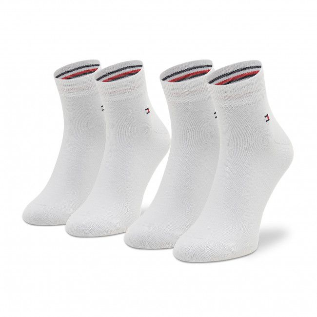 Set di 2 paia di calzini lunghi unisex Tommy Hilfiger - 342025001 White 300