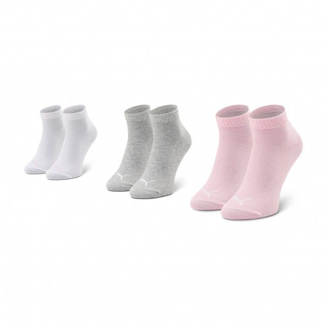 Set di 3 paia di calzini corti da bambini PUMA - 194011001 Bianco Grigio Rosa