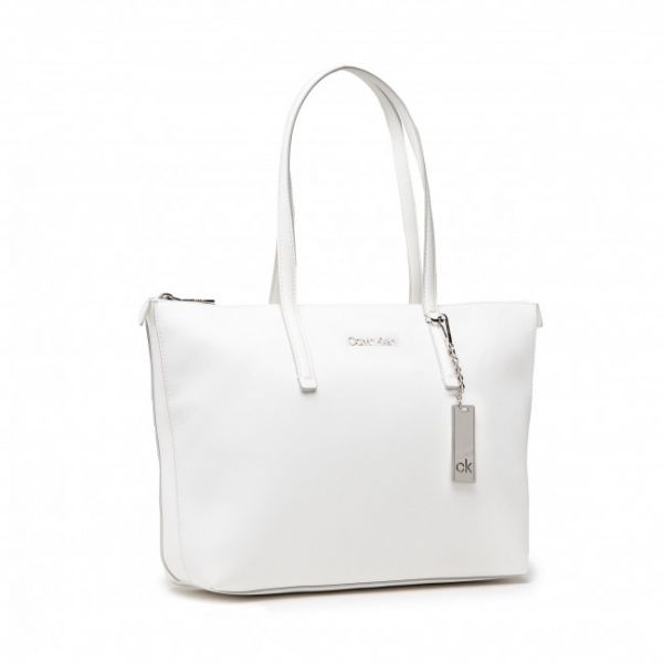 Borsetta Calvin Klein - Shopper Md K60K608283 Ck White YAF Borsetta Calvin Klein - Shopper Md K60K608283 Ck White YAF