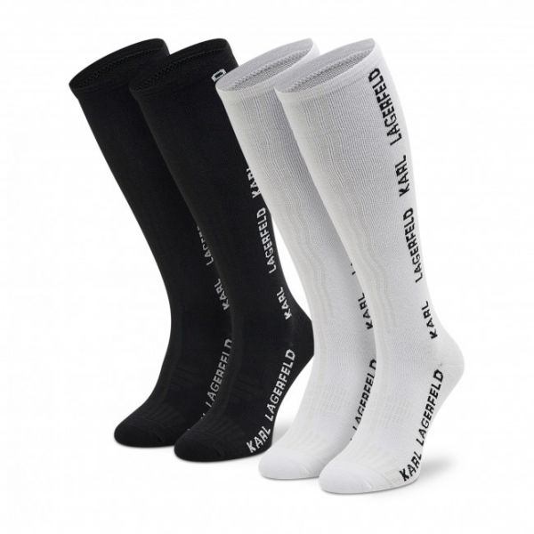 Set di 2 paia di calzini lunghi unisex KARL LAGERFELD - 220M6004 Black A999