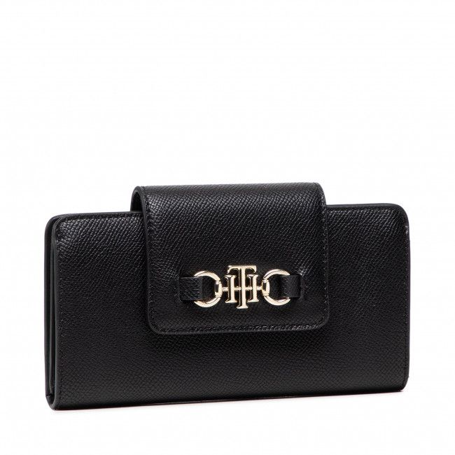 Portafoglio grande da donna Tommy Hilfiger - Th Club Slim Wallet AW0AW10969 BDS