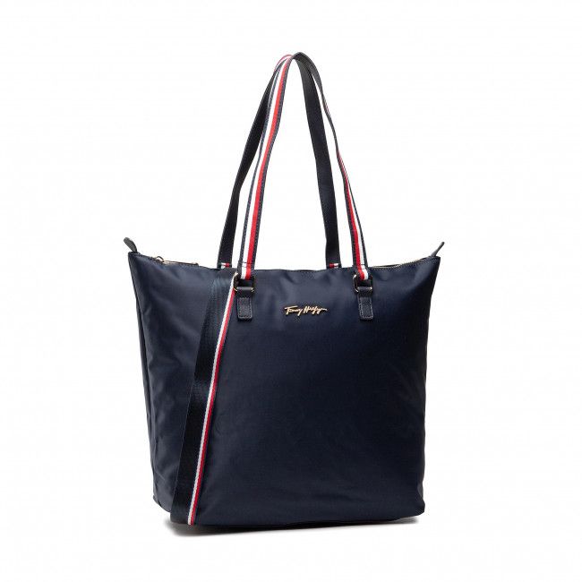 Borsetta Tommy Hilfiger - Im New Nylon Medium Tote AW0AW11165 BLU