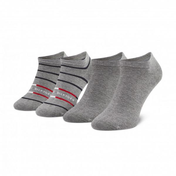 Set di 2 paia di calzini corti da uomo Tommy Hilfiger - 100002211 Mid Grey Melange 004