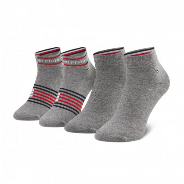 Set di 2 paia di calzini lunghi da uomo Tommy Hilfiger - 100002212 Mid Grey Melange 004