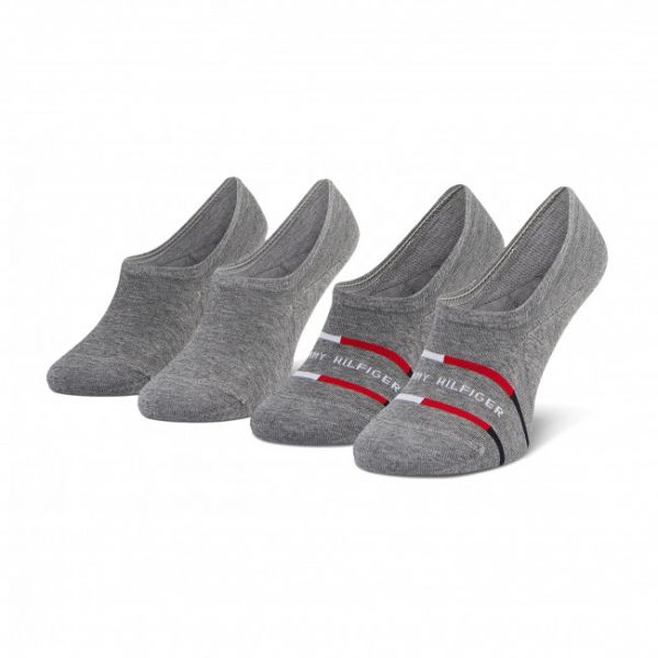 Set di 2 paia di pedulini da uomo TOMMY HILFIGER - 100002213 Mid Grey Melange 004
