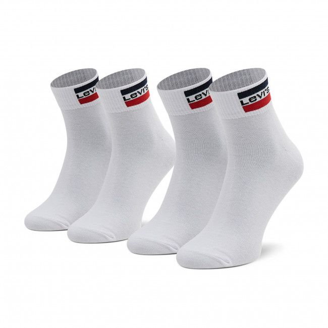 Set di 2 paia di calzini lunghi unisex LEVI'S® - 37157-0555 White