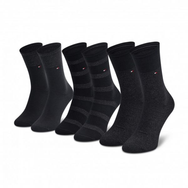 Set di 3 paia di calzini lunghi da donna Tommy Hilfiger - 701210532 Black 001