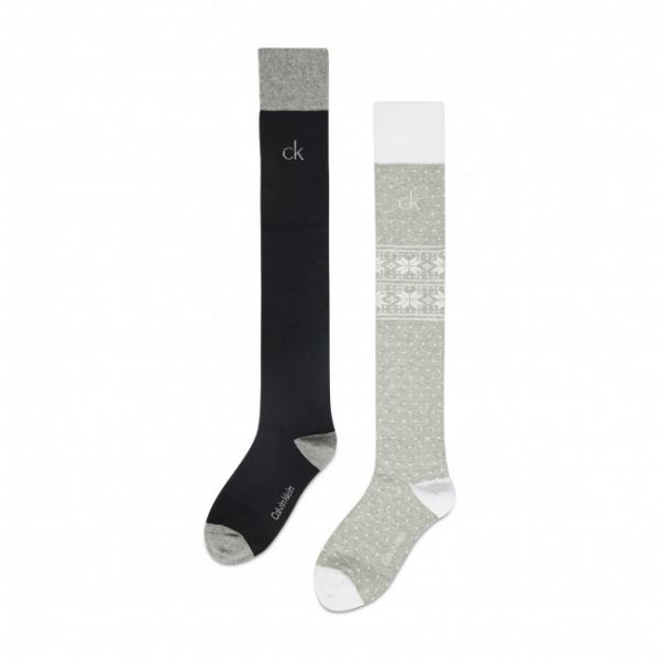 Set di 2 paia di gambaletti da donna Calvin Klein - 100004524 r.OS Ligh Grey Melange 001