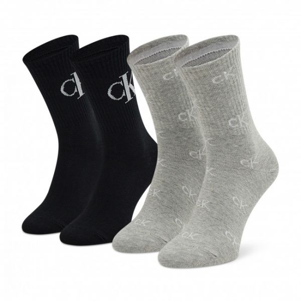 Set di 2 paia di calzini lunghi da donna Calvin Klein Jeans - 100004507 r.OS Grey Melange 002