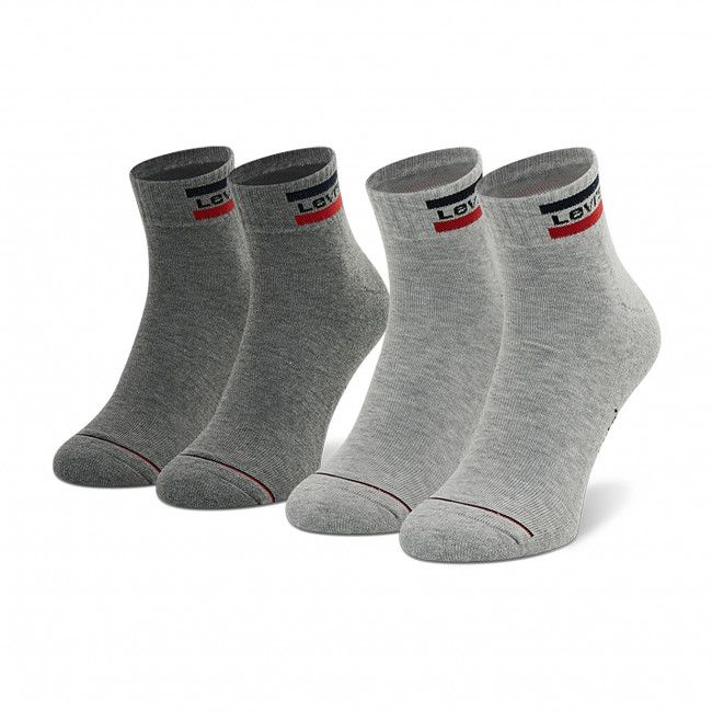 Set di 2 paia di calzini corti unisex Levi's® - 902011001 Grey Combo
