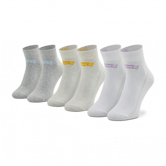 Set di 3 paia di calzini lunghi unisex LEVI'S® - 903051001 White Combo